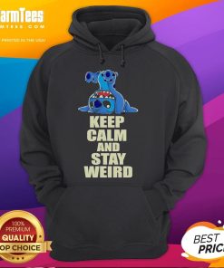 Stay unique in the Official Stitch Keep Calm And Stay Weird Hoodie, featuring a quirky design and comfortable fit.
