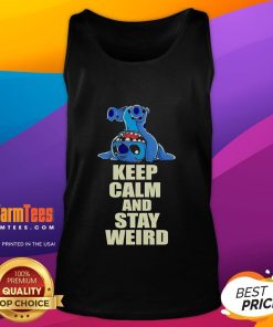 Official Stitch Keep Calm and Stay Weird Tank Top featuring a whimsical design perfect for quirky fashion lovers.