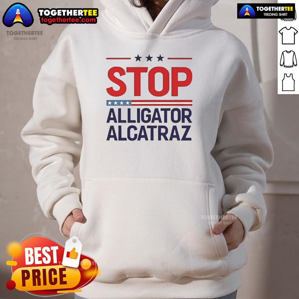 Official Stop Alligator Alcatraz Protest Hoodie Official Stop Alligator Alcatraz Protest Hoodie showcasing bold graphics and a vibrant design, perfect for activists.