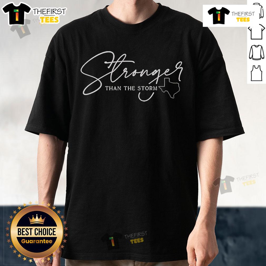Official Stronger Than The Storm T Shirt Alt Text: Official Stronger Than The Storm T-Shirt featuring a bold design, perfect for showing resilience and style.