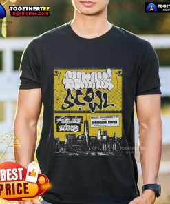 Official Sunami Scowl Queens New York November 7 2025 poster t-shirt featuring vibrant graphics and event details.