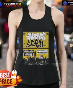Official Sunami Scowl Queens New York November 7, 2025 poster on a tank top showcasing vibrant design and event details.