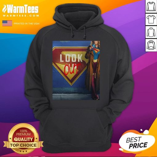 Official Supergirl Look Out hoodie for the June 26, 2026 movie by James Gunn, featuring vibrant design and logo.