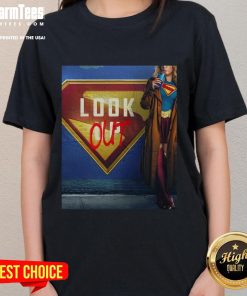 Official Supergirl Look Out June 26, 2026 movie tee designed by James Gunn, featuring vibrant graphics and stylish fit.