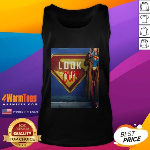 Supergirl in a stylish tank top from the upcoming movie 'Look Out' by James Gunn, releasing June 26, 2026.