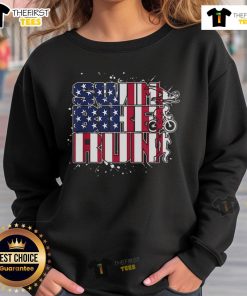 Official Swim Bike Run America Flag Sweatshirt featuring a patriotic design for fitness enthusiasts and athletes.
