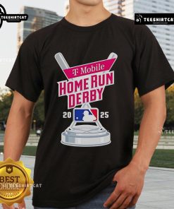 Alt Text: Official T-Mobile Home Run Derby 2025 MLB logo t-shirt featuring vibrant graphics and a comfortable fit for fans.