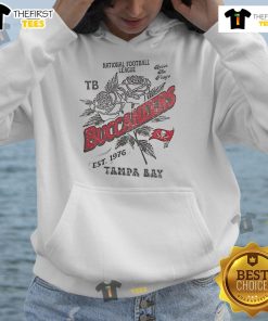Official Tampa Bay Buccaneers hoodie, NFL established 1976, featuring team logo and vibrant colors for fans.