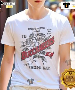 Alt Text: Official Tampa Bay Buccaneers T-Shirt featuring NFL logo and established 1976, perfect for fans and collectors.