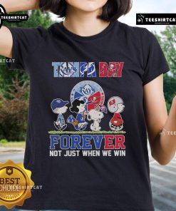 Official Tampa Bay Rays x Tampa Bay Lightning x Tampa Bay Buccaneers ladies tee featuring team logos and stylish design.