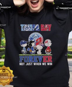 Official Tampa Bay Rays x Tampa Bay Lightning x Tampa Bay Buccaneers sweatshirt featuring team logos and colors.