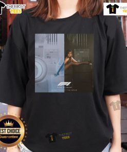 Official Tate McRae Just Keep Watching album cover for F1 The Movie featured on a ladies tee shirt.