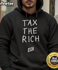 Official Tax The Rich AOC Hoodie featuring bold text design, perfect for political activism and fashion statements.