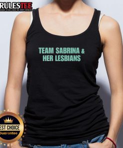 Official Team Sabrina and Her Lesbians tank top featuring vibrant design and bold lettering for LGBTQ+ pride.
