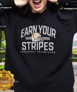 Official Tennessee Volunteers Earn Your Stripes Helmet Sweatshirt in orange, perfect for fans and athletes.