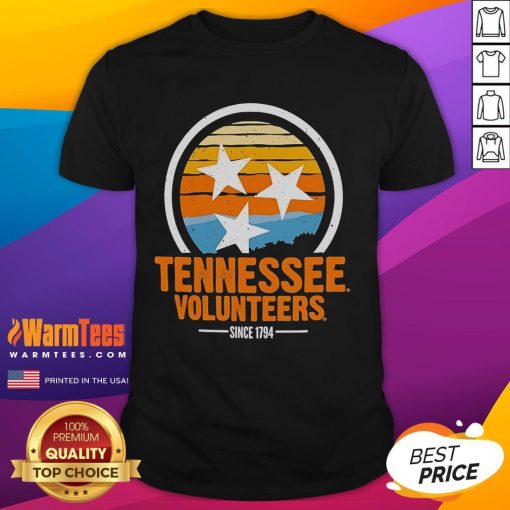 Vintage Tennessee Volunteers T-Shirt since 1794 featuring classic logo and distressed design for fans and collectors.