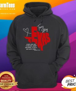 Alt Text: Official Texas Strong hoodie featuring When You Go Through Deep Waters, I Will Be With You design.