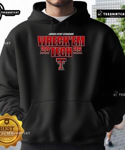 Official Texas Tech 2025 Wreck 'Em Tech Game Day Hoodie in red, perfect for game day and showcasing your team spirit.