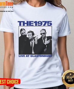Vintage ladies tee featuring The 1975 live at Glastonbury design, perfect for music fans and festival lovers.