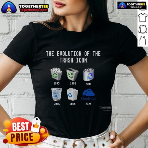 Official The Evolution Of The Trash Icon Ladies Tee featuring a trendy design for eco-conscious fashion lovers.