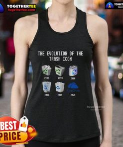 Official The Evolution Of The Trash Icon Tank Top showcasing a trendy design for eco-conscious fashion lovers.