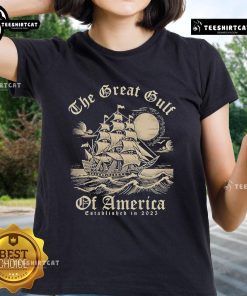 Official The Great Gulf Of America Est. 2025 ladies tee, showcasing vibrant design and comfortable fit for stylish women.