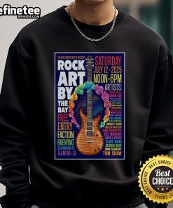 Official The Rock Poster Society sweatshirt featuring guitar design, Alameda CA, July 12th, 2025 event poster.