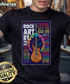 Official The Rock Poster Society Alameda CA July 12th 2025 guitar t-shirt design featuring vibrant graphics and bold colors.