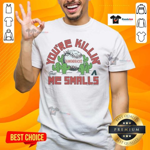 Alt Text: Official The Sandlot X Arizona Diamondbacks You're Killin' Me Smalls T-Shirt featuring iconic movie graphics.