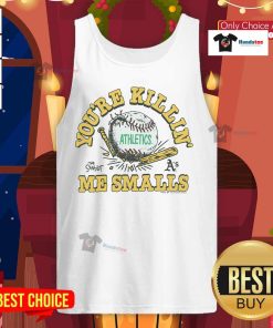 Official The Sandlot X Athletics You're Killin' Me Smalls tank top featuring a classic baseball design and vibrant colors.