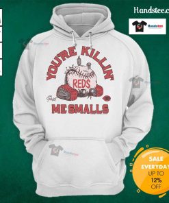 Official The Sandlot X Cincinnati Reds You're Killin' Me Smalls Hoodie featuring iconic movie graphics and team logo.