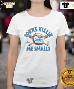 Official The Sandlot X Kansas City Royals You're Killin Me Smalls ladies tee featuring classic movie graphics.