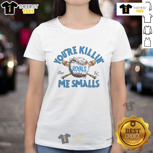 Official The Sandlot X Kansas City Royals You're Killin Me Smalls ladies tee featuring classic movie graphics.