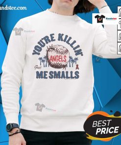 Official The Sandlot x Los Angeles Angels You're Killin' Me Smalls sweatshirt featuring classic film design and team colors.
