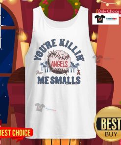 Official The Sandlot X Los Angeles Angels tank top featuring 'You're Killin' Me Smalls' design for baseball fans.