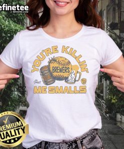 Official The Sandlot X Milwaukee Brewers You're Killin Me Smalls ladies tee featuring a vintage baseball design.