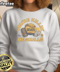 Official Sandlot X Milwaukee Brewers You're Killin' Me Smalls sweatshirt featuring classic movie design and team logo.