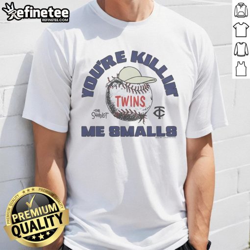 Official The Sandlot X Minnesota Twins T-Shirt featuring classic baseball graphics and vibrant team colors.