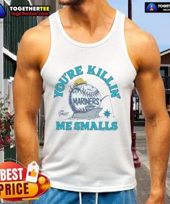 Official 'The Sandlot' X Seattle Mariners tank top featuring 'You're Killin Me Smalls' design, perfect for baseball fans.
