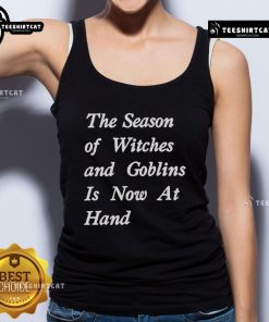 Official tank top for the season of witches and goblins, featuring spooky Halloween-themed graphics and vibrant colors.