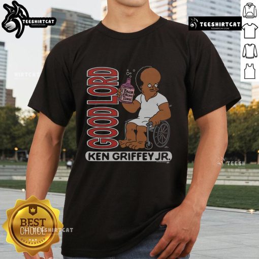 Official The Simpsons Ken Griffey Jr Good Lord T-Shirt featuring iconic cartoon design and vibrant colors.