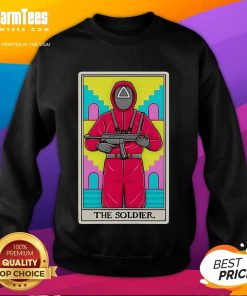 Official Soldier Squid Game Tarot Card Sweatshirt featuring unique design and vibrant colors for fans of the series.