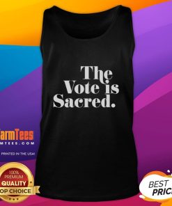 Official The Vote Is Sacred Tank Top showcasing a stylish design promoting civic engagement and voter participation.