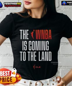 Official WNBA To The Land Ladies Tee showcasing vibrant design, perfect for fans and supporters of women's basketball.