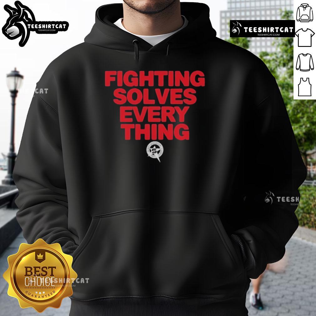 Official Tim Sylvia Fighting Solves Everything Hoodie Official Tim Sylvia Fighting Solves Everything Hoodie featuring bold graphics and a comfortable fit for MMA fans.