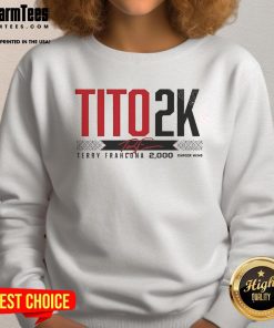 Alt Text: Official Tito 2K Terry Francona 2000 Wins Signature Sweatshirt, showcasing a commemorative design for fans.