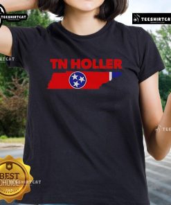 Official TN Holler Map Ladies Tee featuring a vibrant graphic design of Tennessee's hollers and landmarks.