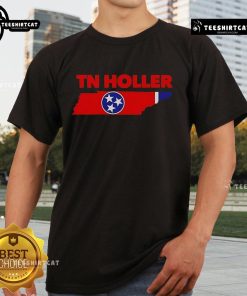 Alt Text: Official TN Holler Map T-Shirt featuring a detailed graphic of Tennessee's holler regions, perfect for proud locals.