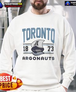 Official Toronto Argonauts 1873 logo sweatshirt featuring bold graphics and team colors for fans and sports enthusiasts.