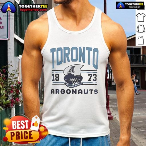 Official Toronto Argonauts 1873 logo tank top featuring vintage design and team colors for fans of Canadian football.